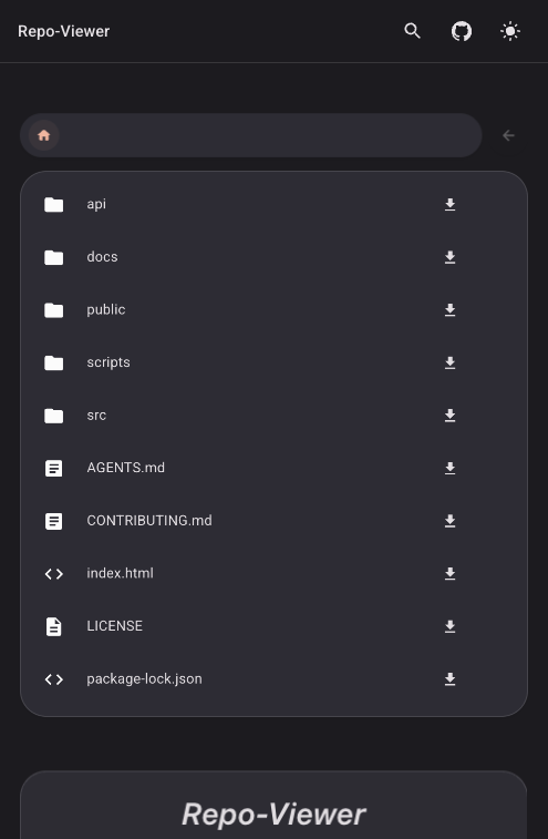 Repo Viewer 的仓库浏览界面截图